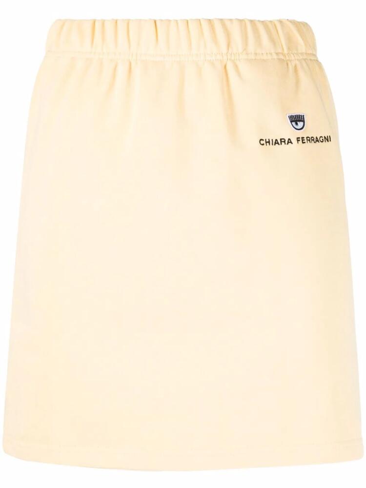 Chiara Ferragni embroidered logo skirt - Yellow Cover