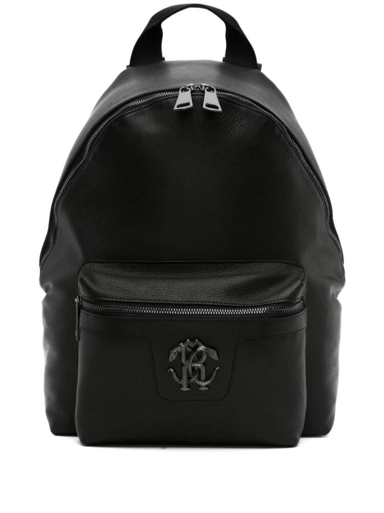 Roberto Cavalli Mirror Snake-plaque leather backpack - Black Cover