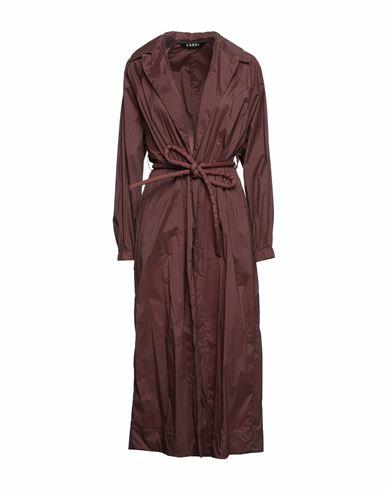 Kassl Editions Woman Overcoat & Trench Coat Dark brown Polyamide, Elastane Cover