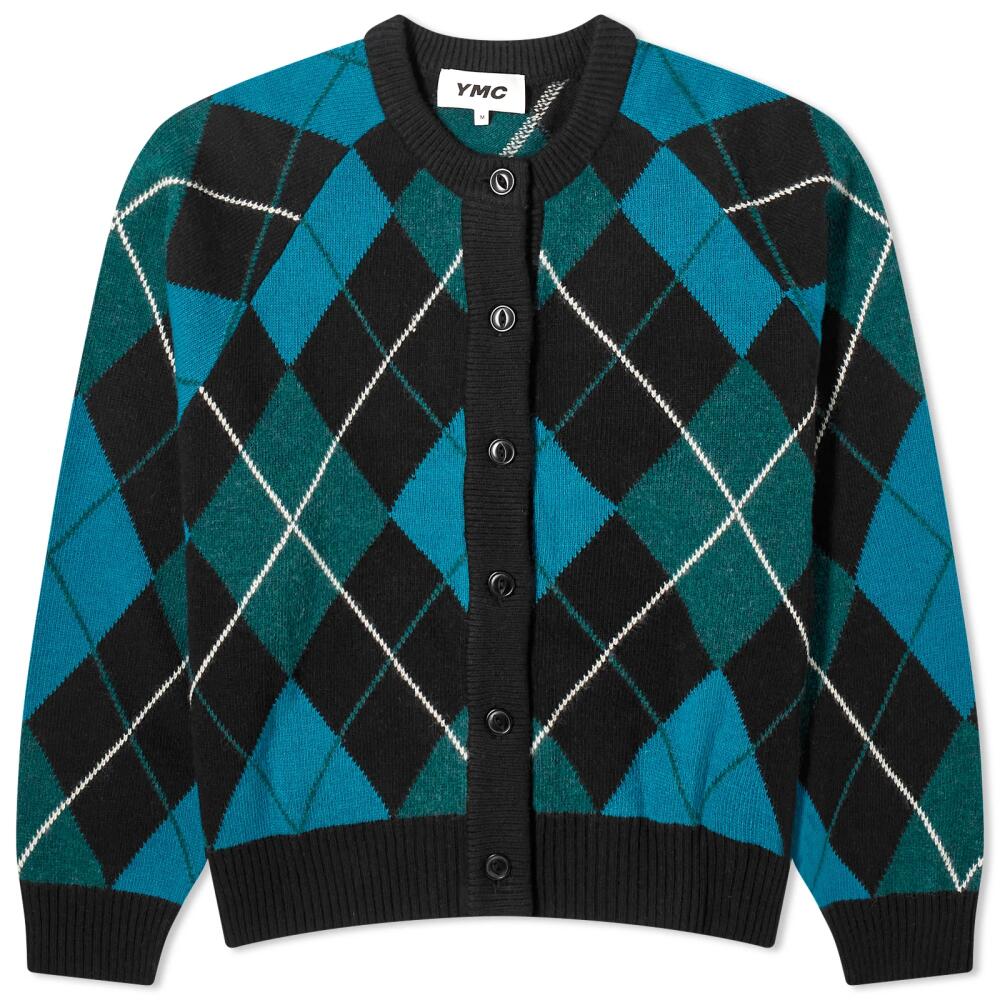 YMC Women's Atomic Argyle Cardigan in Black Multi Cover