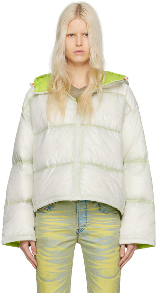 Diesel White W-Baskin Down Jacket Cover