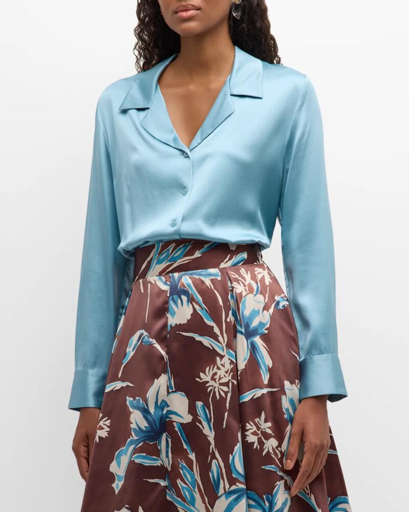 Frances Valentine Katherine Button-Down Silk Shirt Cover