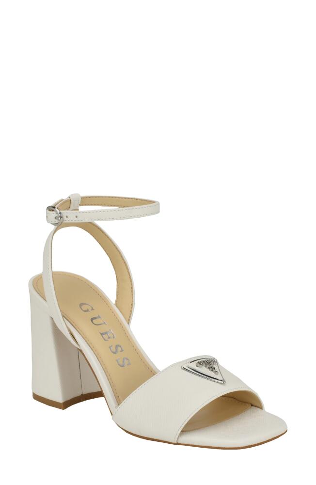 GUESS Gelyae Ankle Strap Sandal in White Cover