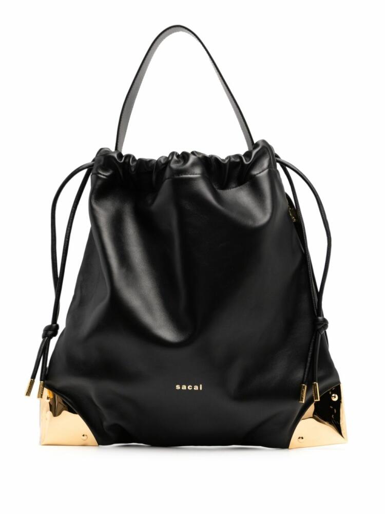 sacai corner metal drawstring bag - Black Cover