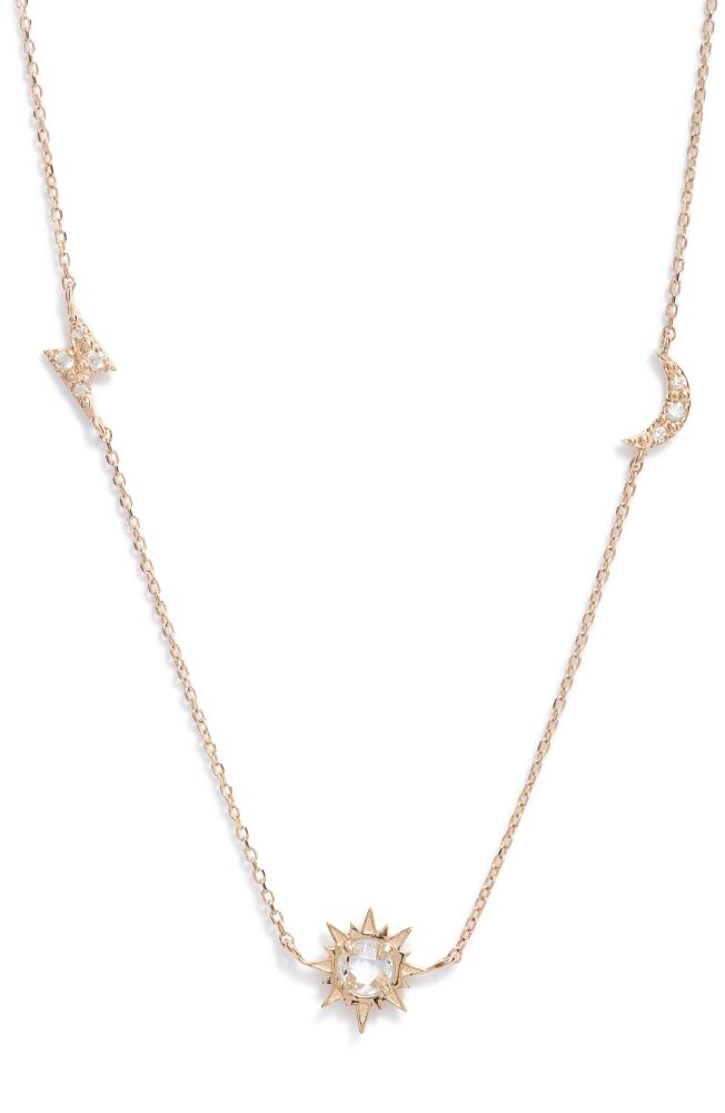 Anzie Luna Celestial Diamond Station Necklace in White Gold Cover