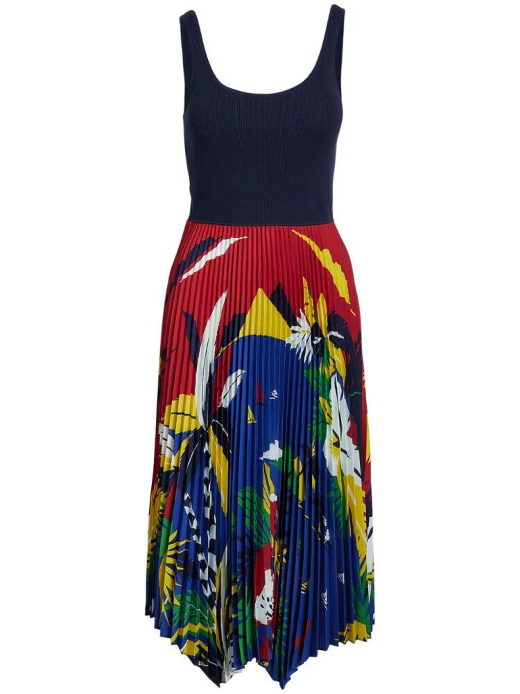 Polo Ralph Lauren floral-print pleated midi dress - Blue Cover