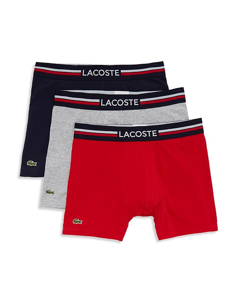 Lacoste Cotton Stretch Logo Waistband Long Boxer Briefs, Pack of 3 Cover