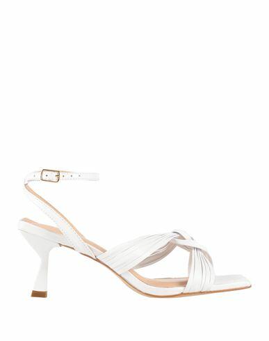 Miss Unique Woman Sandals White Leather Cover