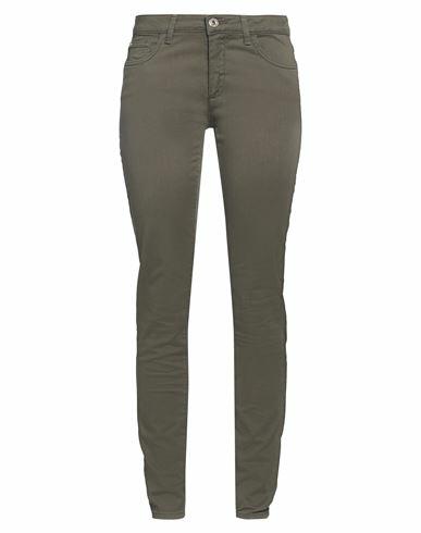 Trussardi Jeans Woman Pants Military green Cotton, Elastane Cover