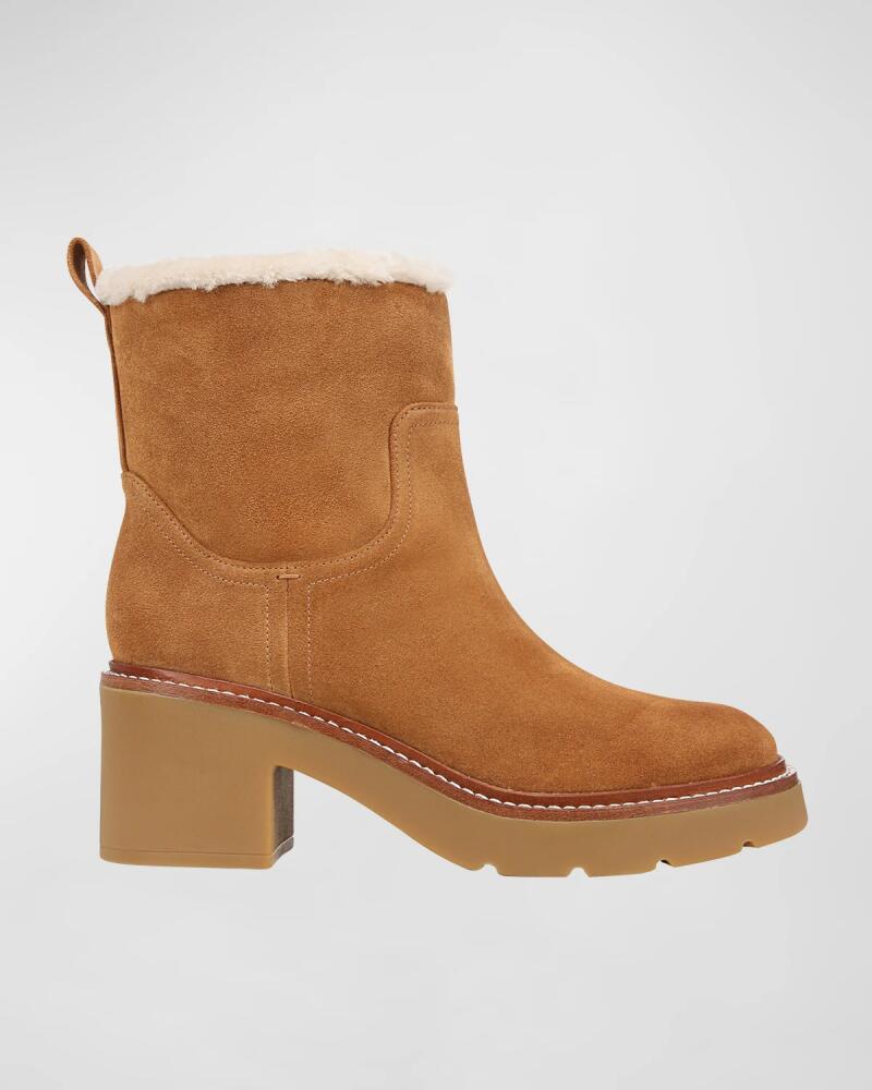 Vince Redding Suede Shearling Ankle Boots Cover