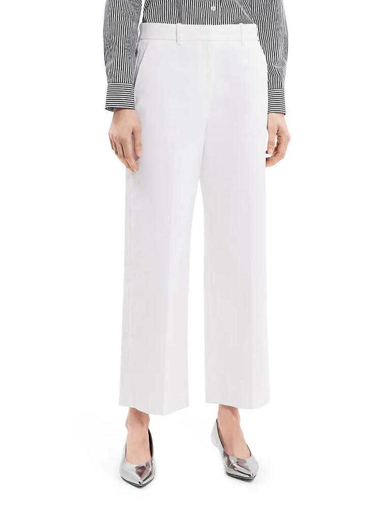 Theory Women's Corduroy Relax Straight Pants - White Cover