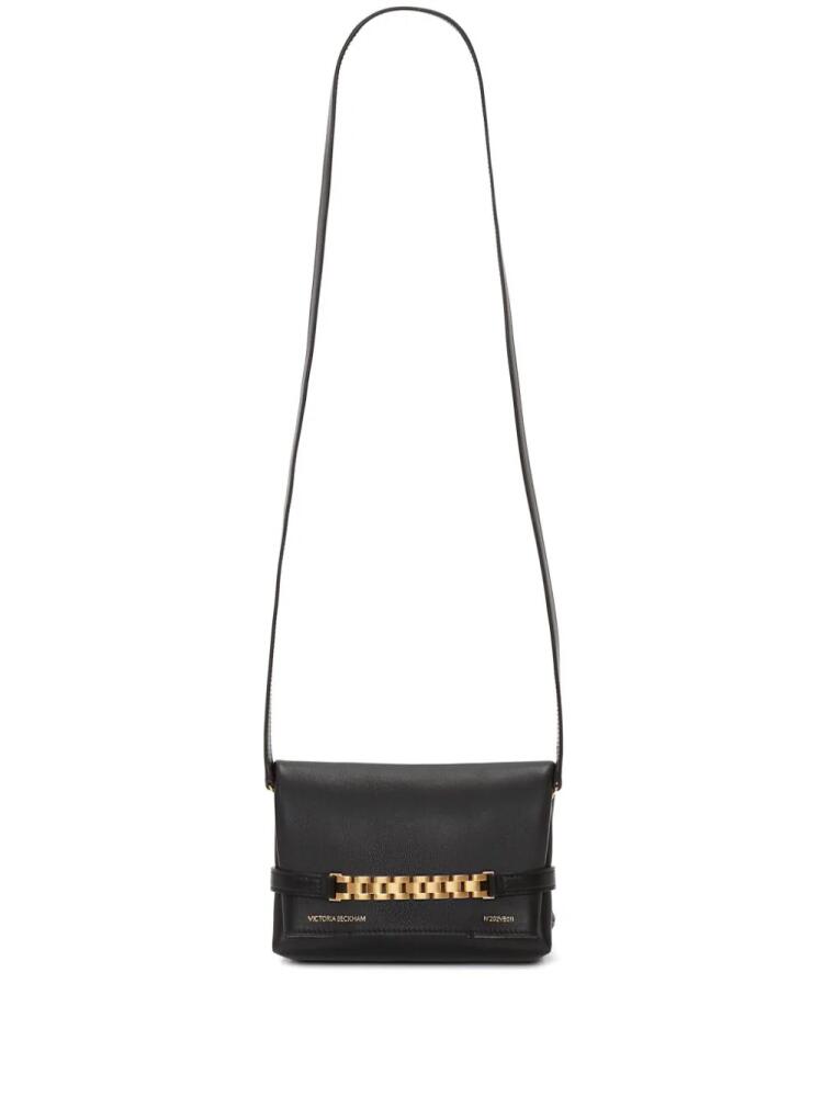 Victoria Beckham logo-print leather clutch bag - Black Cover