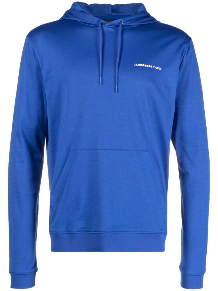 J.Lindeberg Roland logo-print hoodie - Blue Cover