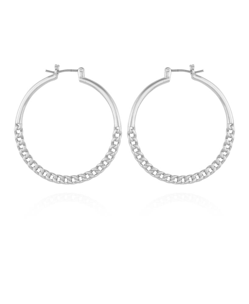 Vince Camuto Chain Link Hoop Earrings - Silver-Tone Cover