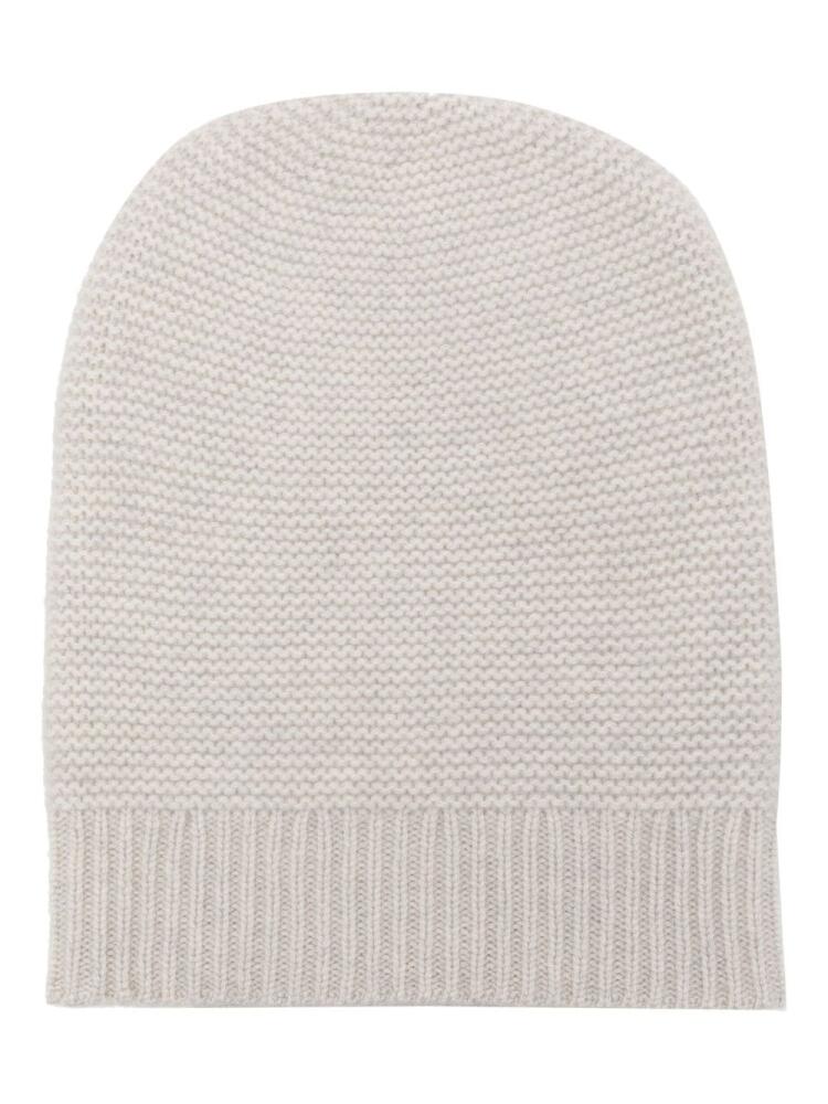 N.Peal contrast-panel knitted beanie - Grey Cover