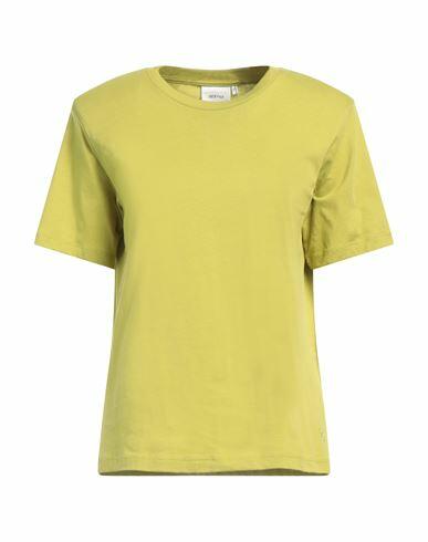 Gestuz Woman T-shirt Acid green Organic cotton Cover