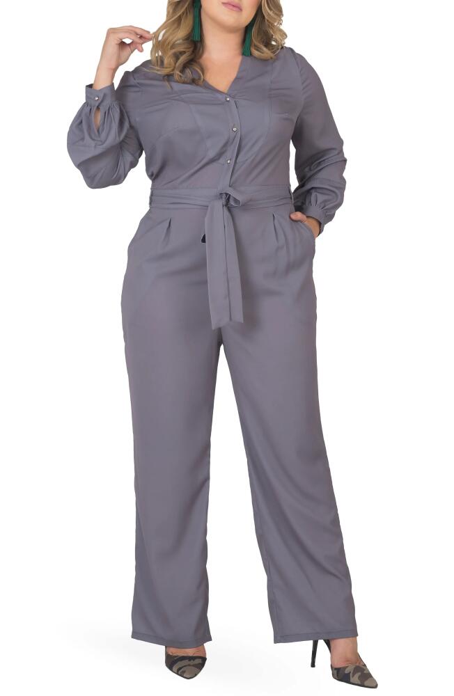 Standards & Practices Long Sleeve Jumpsuit in Light Grey Cover