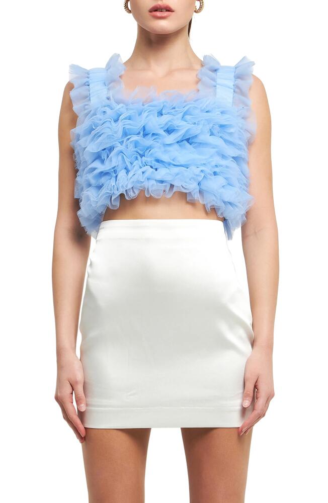 Endless Rose Ruffle Tulle Crop Tank in Powder Blue Cover