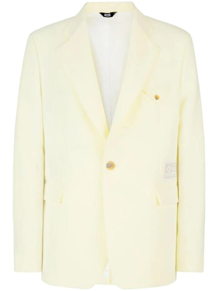 GCDS single-breasted blazer - Yellow Cover