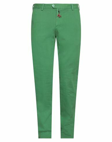 Isaia Man Pants Green Cotton, Elastane Cover