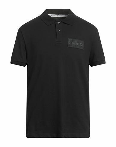 Bikkembergs Man Polo shirt Black Cotton, Elastane Cover