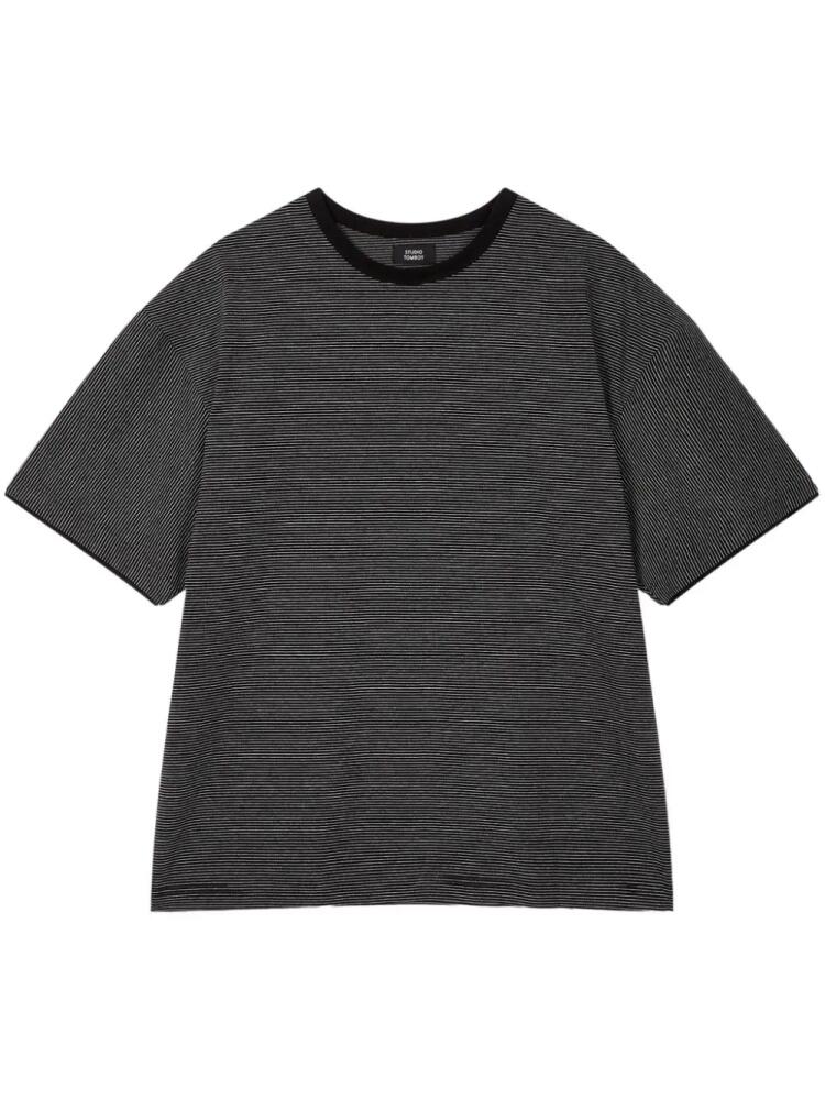 STUDIO TOMBOY striped cotton t-shirt - Black Cover