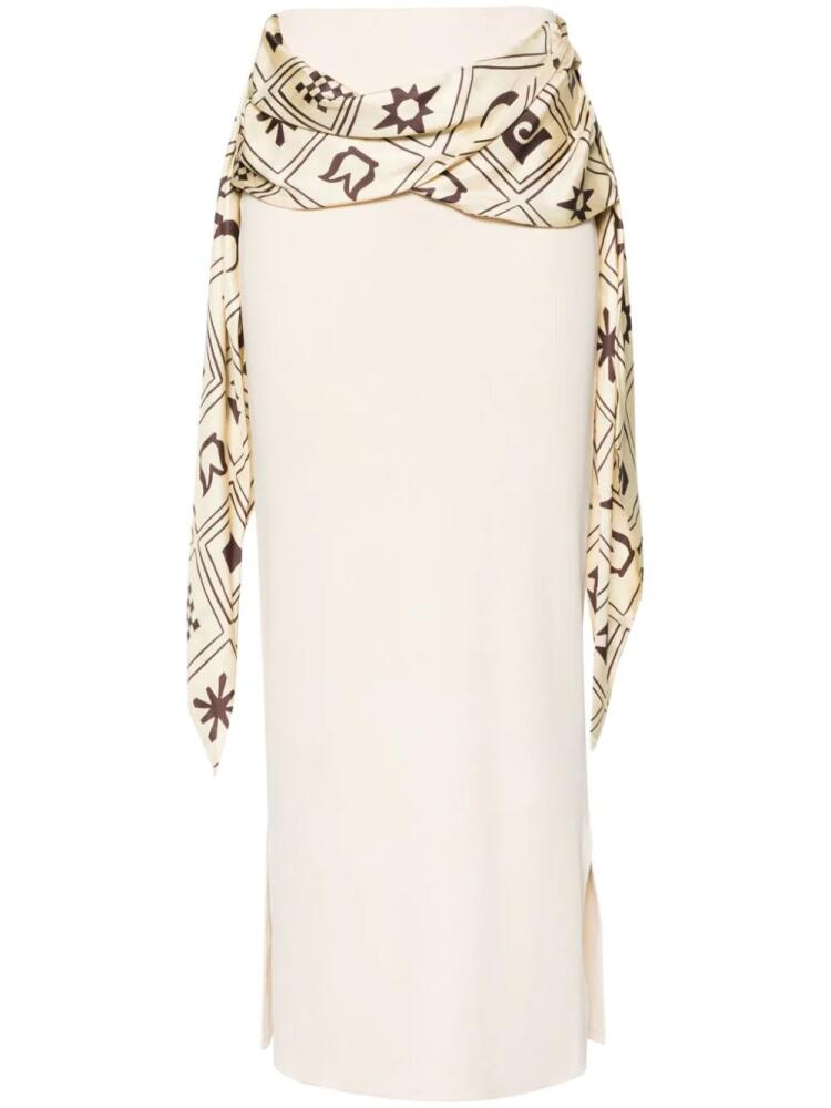 Nanushka Maltha scarf-detail midi skirt - Neutrals Cover