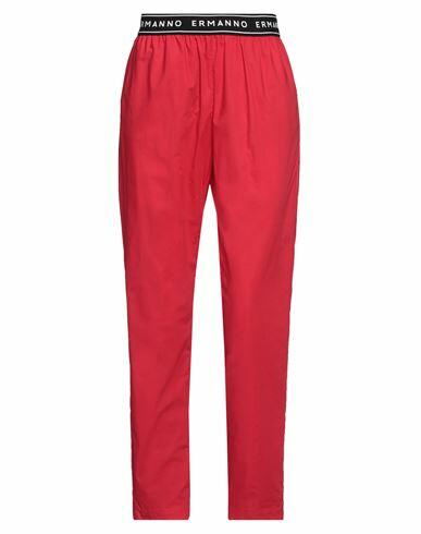 Ermanno Firenze Woman Pants Red Cotton, Polyamide, Rubber Cover