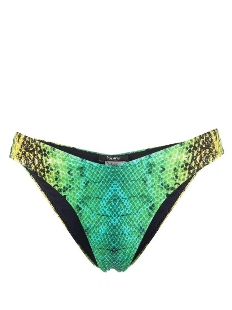 Noire Swimwear snakeskin-print bikini bottoms - Green Cover