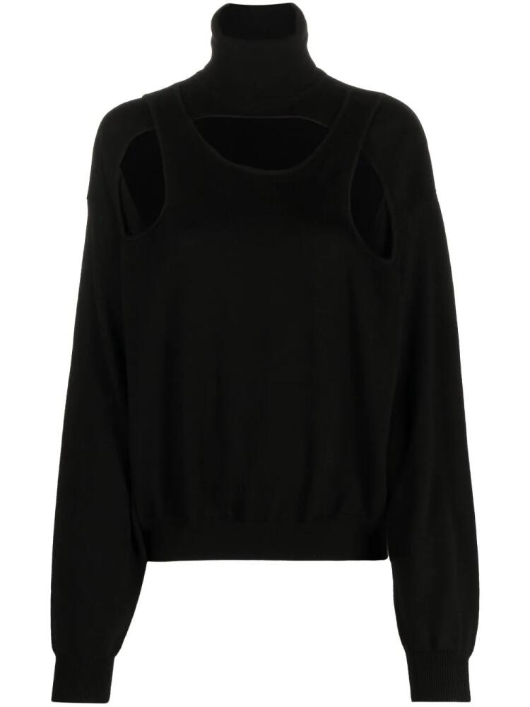 Coperni cut-out roll-neck wool jumper - Black Cover