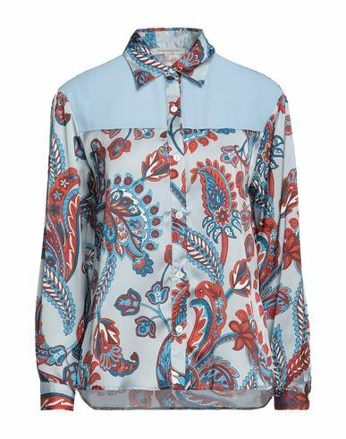 Biancoghiaccio Woman Shirt Sky blue Polyester Cover