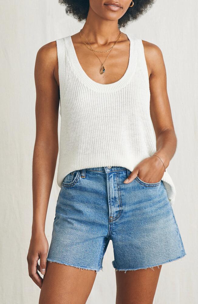 Faherty Miramar Linen & Organic Cotton Sweater Tank in Egret Cover