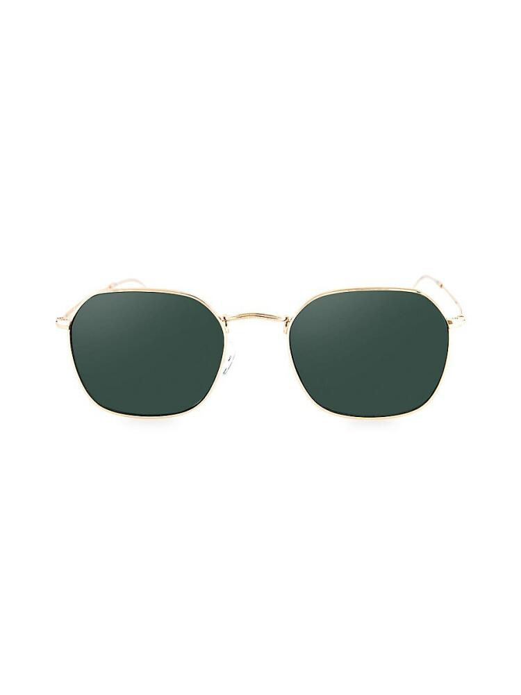 AQS Women's Kai 50MM Round Sunglasses - Gold Green Cover