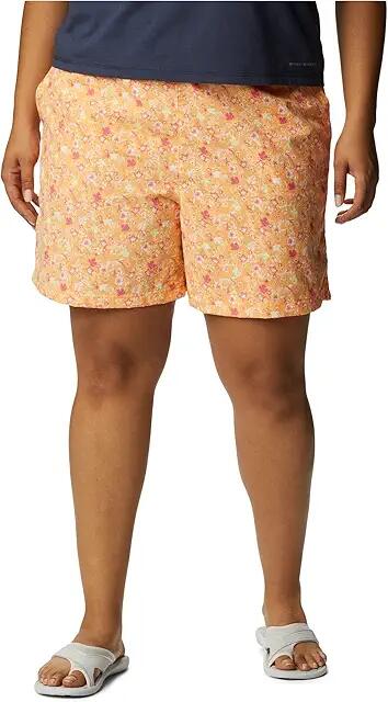 Columbia Plus Size Sandy River II Printed Shorts (Peach/Mini Hibiscus) Women's Shorts Cover