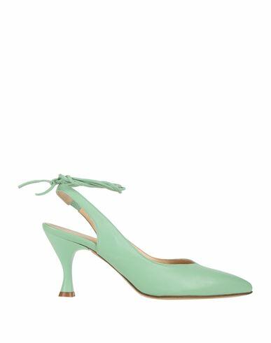 Loretta Pettinari Woman Pumps Sage green Soft Leather Cover