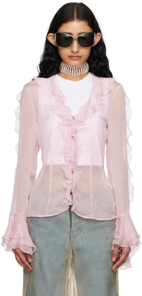 Blumarine Pink Ruffle Blouse Cover