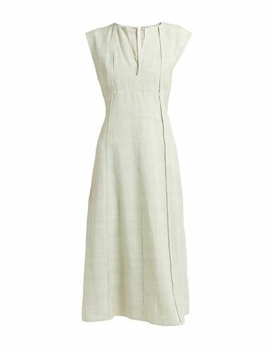 Jil Sander Woman Midi dress Sage green Viscose, Silk, Linen Cover