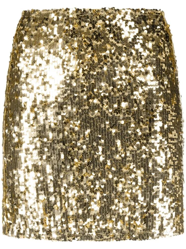 Atu Body Couture sequin-embellished fitted mini skirt - Gold Cover