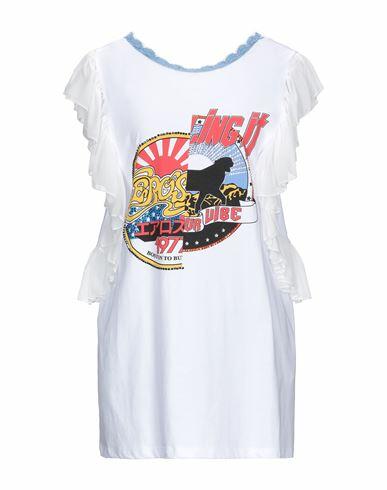 Semicouture Woman T-shirt White Cotton, Polyester Cover