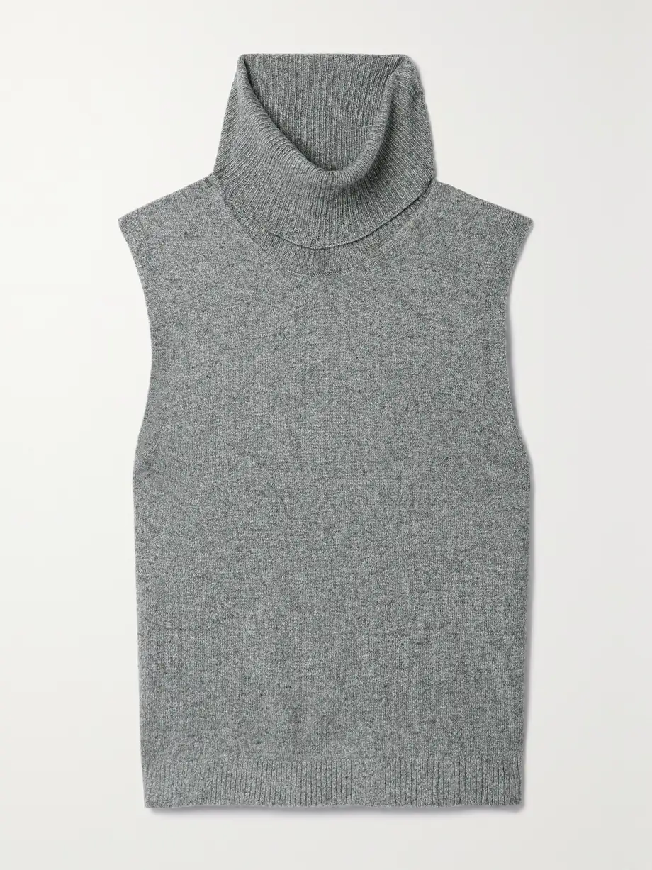 LESET - Zoe Knitted Turtleneck Tank - Gray Cover