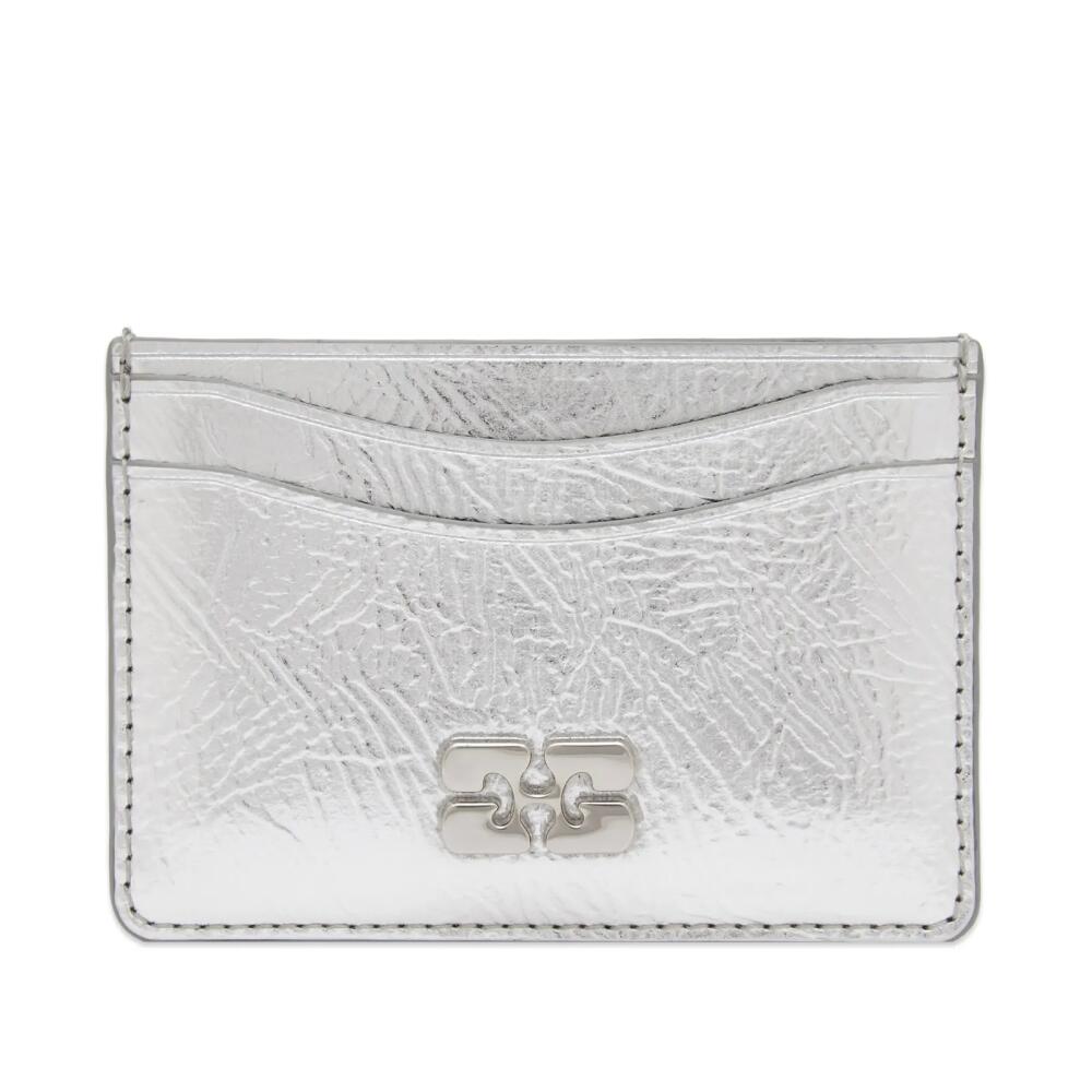 GANNI Women's Bou Card Holder in Silver Cover