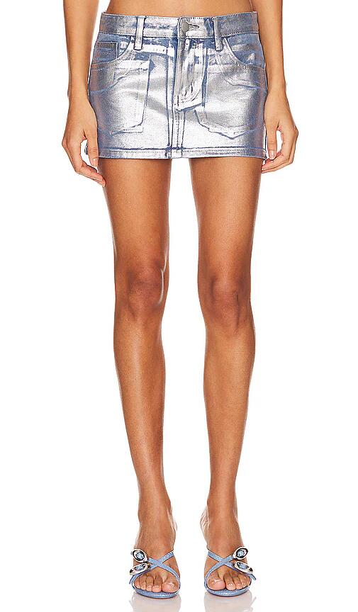 superdown Gigi Mini Skirt in Metallic Silver Cover