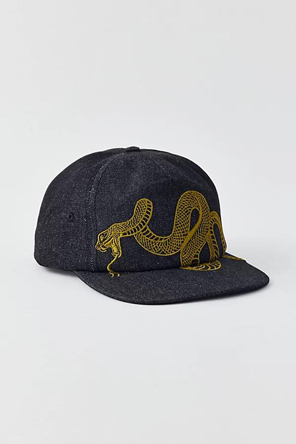 Coney Island Picnic Snake Denim Flat Brim Baseball Hat in Black Cover