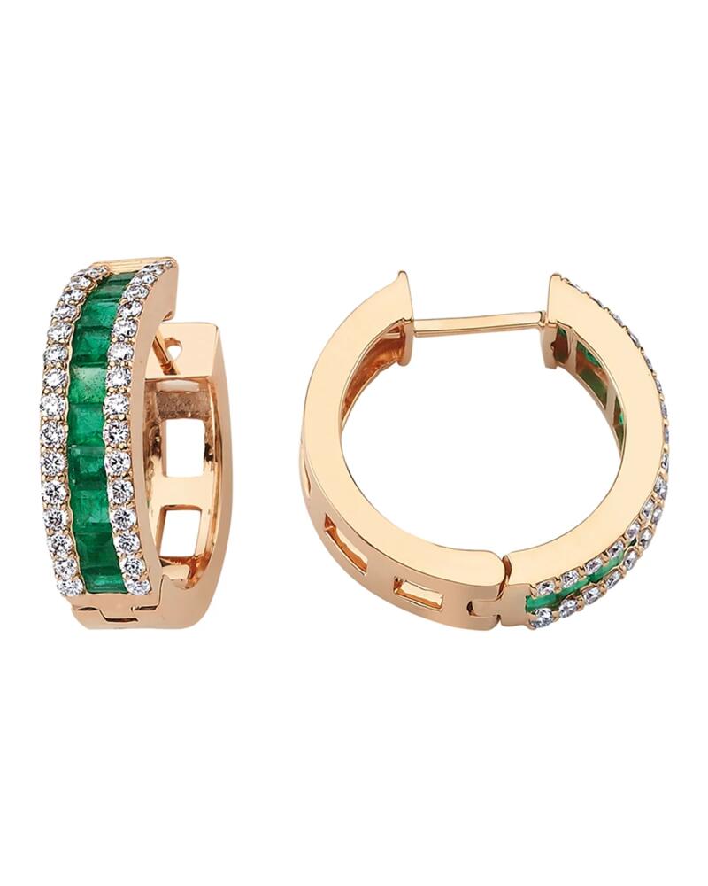 BeeGoddess Mondrian Emerald and Diamond Hoop Earrings Cover