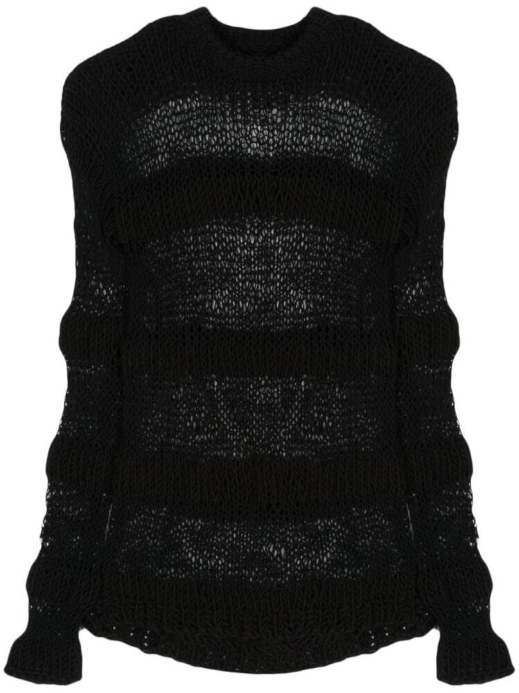 HELIOT EMIL striped open-knit jumper - Black Cover