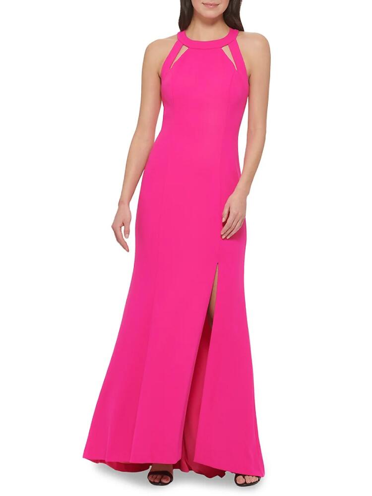 Vince Camuto Women's Front Slit A-Line Gown - Hot Pink Cover