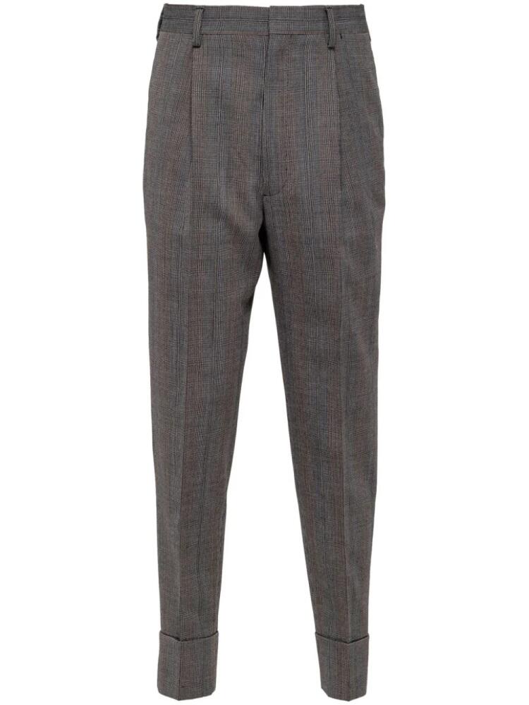 Prada checked wool tailored trousers - Grey Cover