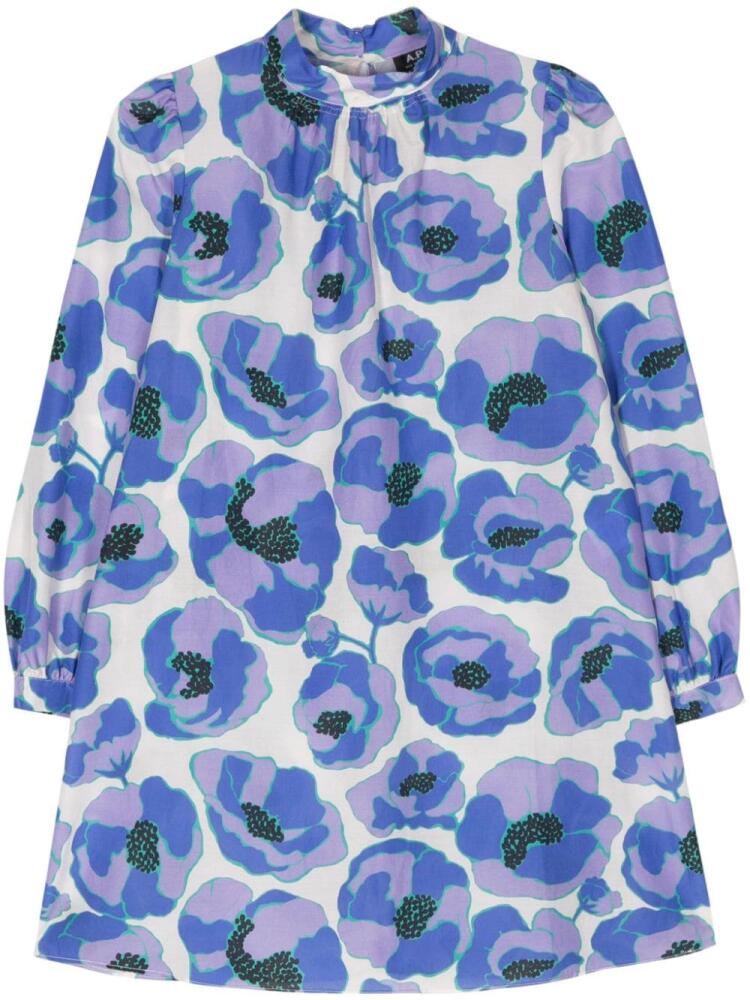 A.P.C. Dalia poppy-print mini dress - Blue Cover