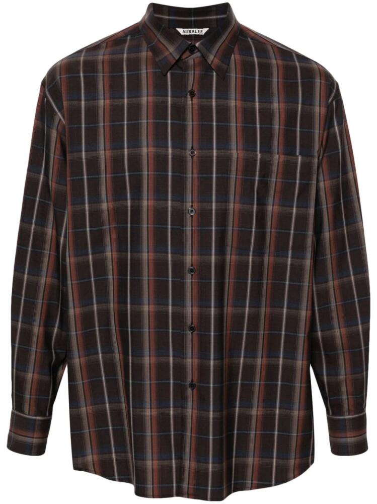 Auralee checked wool shirt - Brown Cover