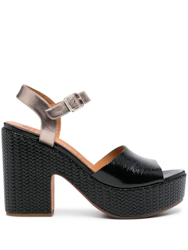 Chie Mihara Jerick 115mm leather sandals - Black Cover